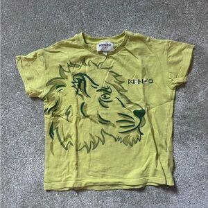 Kenzo Yellow Tee with Green Lion Graphic